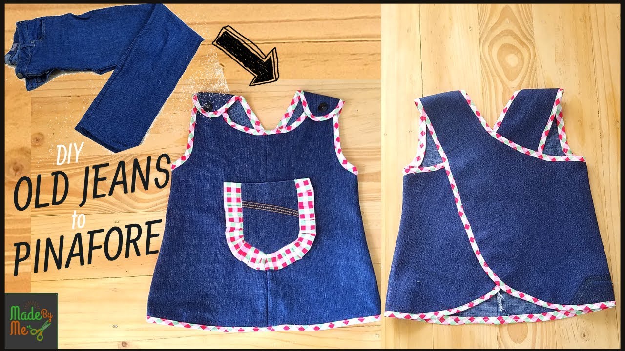 old jeans baby frock