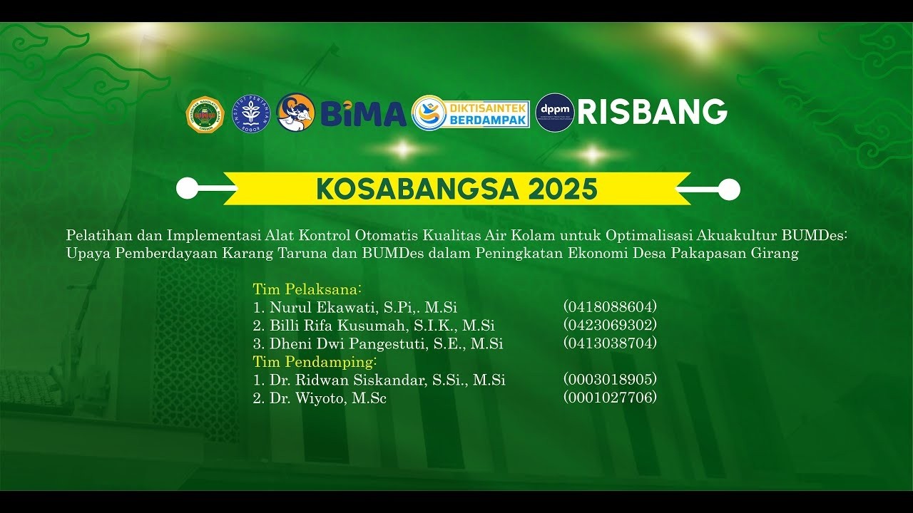 PROGRAM PENGABDIAN MASYARAKAT (PKM) DENGAN SKEMA KOSABANGSA (KOLABORASI SOSIAL MEMBANGUN MASYARAKAT)