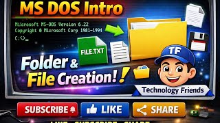 MS DOS Tutorial for Beginners | Intro+ Folder&amp; File Creation