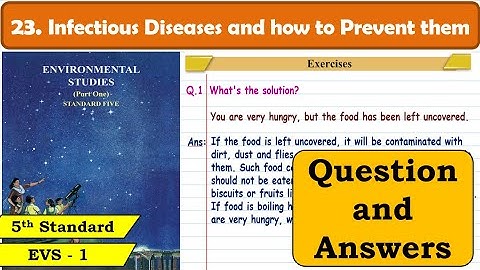 23. Infectious Diseases and how to Prevent them | Question Answers | evs 1