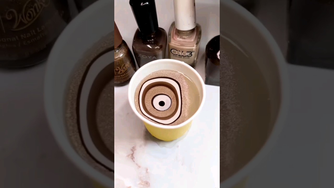 beautiful marble nails design brown and white color combo 