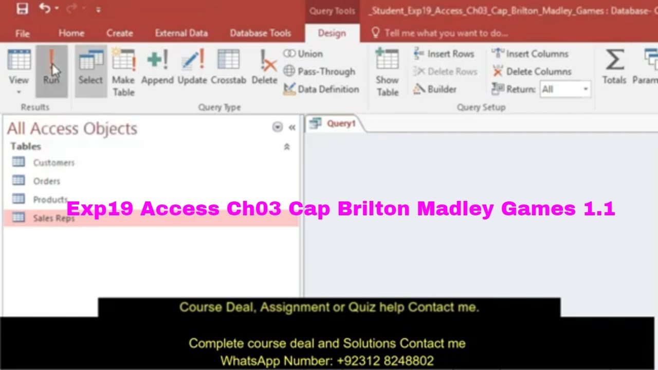 Exp19 Access Ch03 Cap Brilton Madley Games 1.1 | Exp19_Access_Ch03_Cap - Brilton Madley Games 1.1