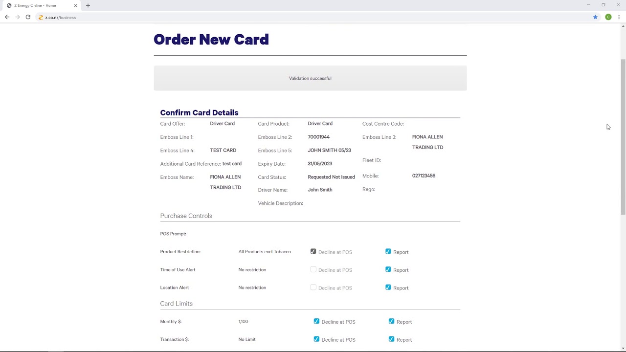 Z Business Online Card processes YouTube