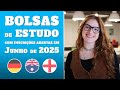 BOLSAS DE ESTUDOS para Intercâmbio abertas em Junho de 2025| Alemanha, Japão, EUA, Austrália e mais!