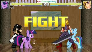 Twilight Sparkle And Mario VS Cloud Strife And Rainbow Dash In A MUGEN Match / Battle / Fight