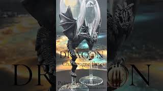 Handmade dragon champagne flutes #dragonwedding #dragonglass #dragonflutes #dragonset
