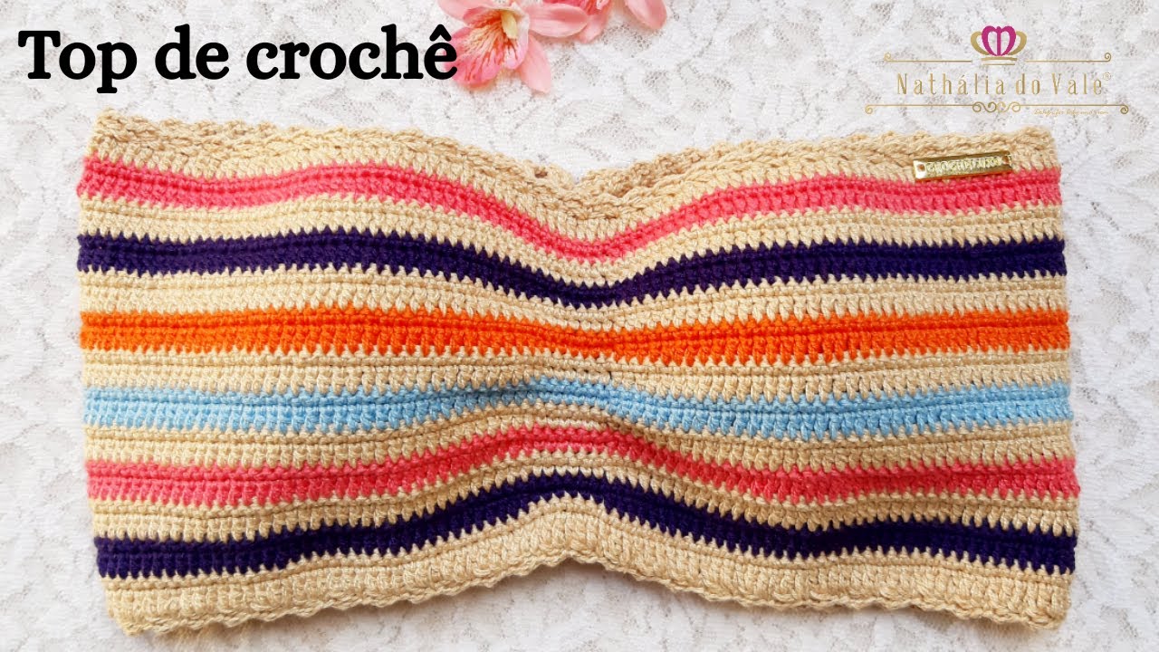 TOP DE CROCHÊ FAIXA super fácil e rápido de fazer, passo a passo completo!❤