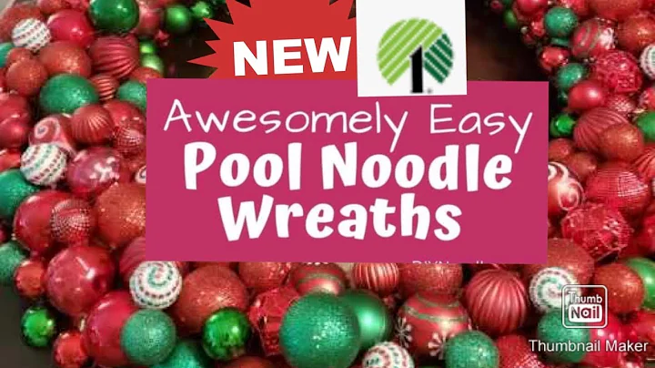 Dollar Tree Pool Noodle DIY #POOLNOODLECHRISTMASHACKS #DOLLARTREEDIY #POOLNOODLEWREATH