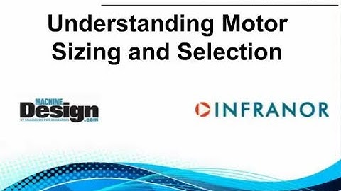 Infranor Webinar Part 1: Servo Motor Sizing and Selection
