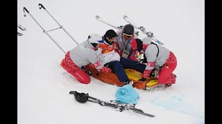 Japan's Yuto Totsuka taken away on stretcher after violent crash