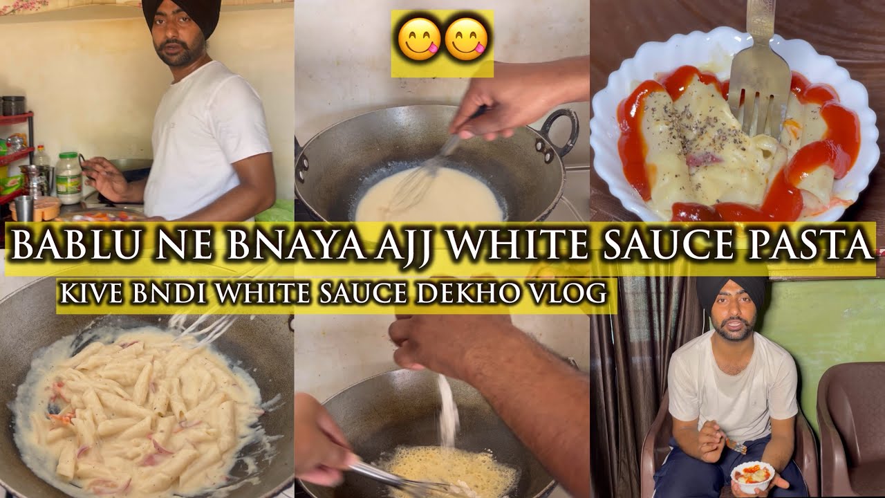 Bablu ne bnaya white sauce pasta boht e swaad😋kive bnaya dekho sari recipe