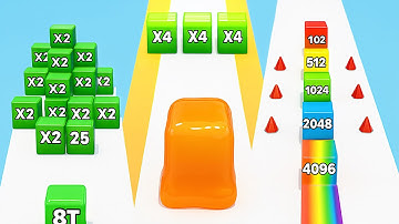 Jelly Run 2048 Mega Merge Race | 3 Modes Gameplay | High Score: 512K vs 16f vs 32h