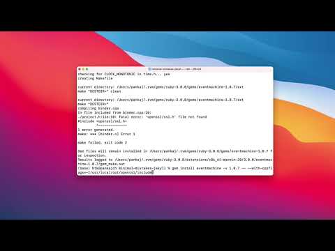 How to resolve fatal error: 'openssl/ssl.h' file not found issue while install eventmachine gem