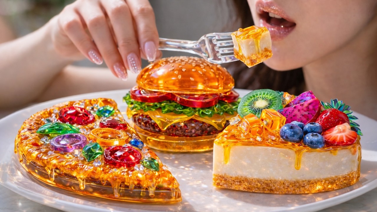 The Most Unreal Glass Fast Food Compilation Ever – Satisfying ASMR 🍕🍔🍰