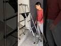 Cheap, easy to use and walkable stainless steel telescopic ladder by Fault House