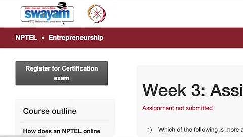 NPTEL » Entrepreneurship | Quiz: Week 3: Assignment 3 Solutions 2021