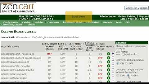 How do edit the margins in Zen Cart