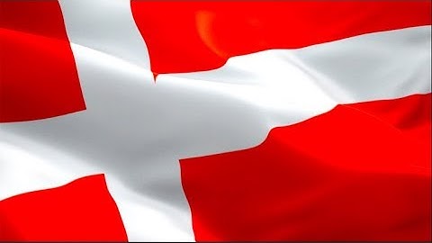 Denmark Flag Wave Loop waving in wind. Realistic Danish Flag background. Denmark flag Full HD