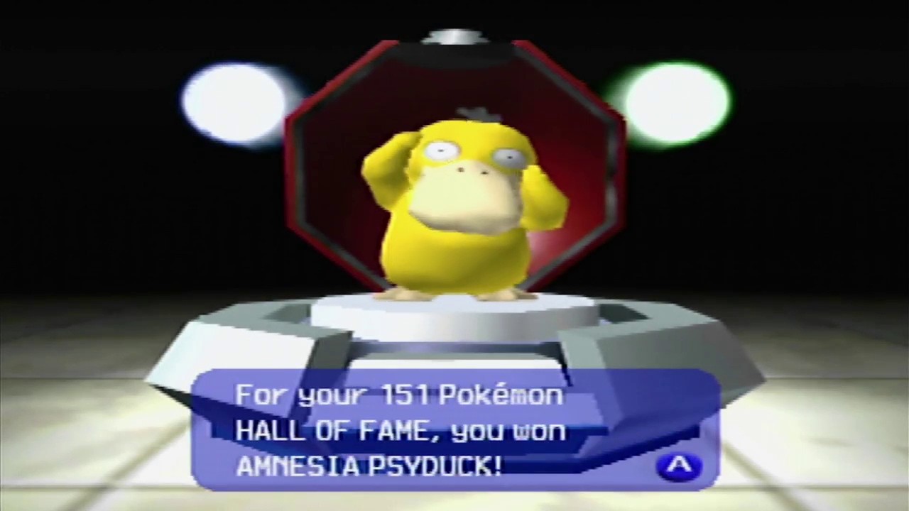 Pokemon Stadium 1 Nintendo 64 Unlock Amnesia Psyduck All 151 Hall Of Fame