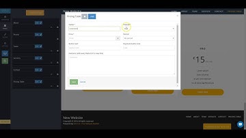 SITE123 - How to add and manage a pricing table