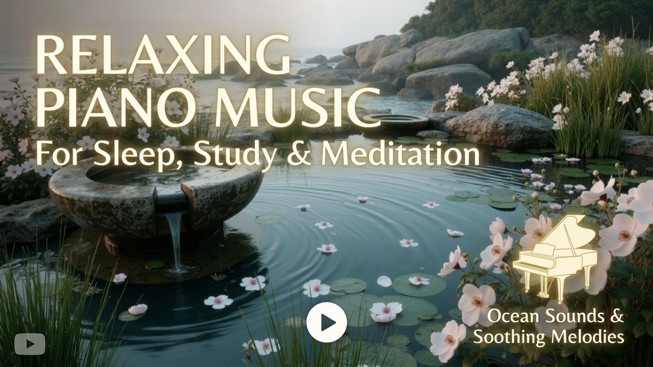 Relaxing Piano Music & Gentle Waterfall – Zen Garden Deep Sleep & Calm ...
