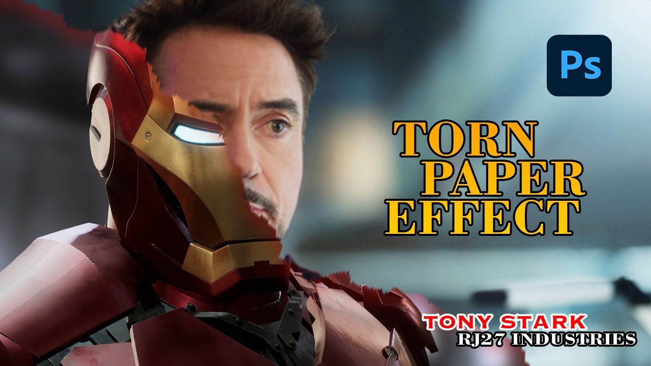 Torn Paper Effect l Photoshop Tutorial l Iron man 
