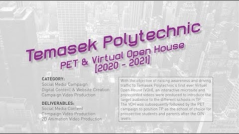 Temasek Polytechnic Pre-Employment Training Campaign & Virtual Open House 2020-2021