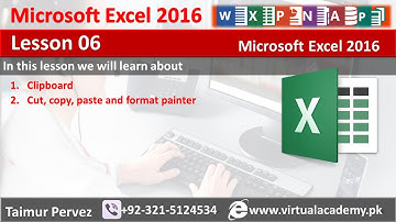 Microsoft excel 2016 complete training | Cut, Copy and paste | uses Format painter | Lesson No 06
