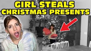 Girl Temper Tantrum STEALS Christmas Presents - Caught On Security Camera! [Original]