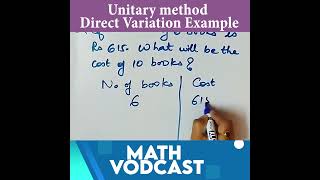 UNITARY Method | Direct Variation Example | Cbse | Icse | Math Problem