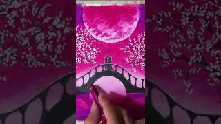 Oil Pastels Drawing | Purple Moonlight | Old VDO 24 shorts short shortvideo