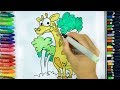 How to draw Dress and Giraffe | Colors | Drawing and Painting | How to color | Coloring for children