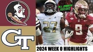 #10 Florida State vs Georgia Tech Highlights  Week 0 | 2024 College Football Highlights