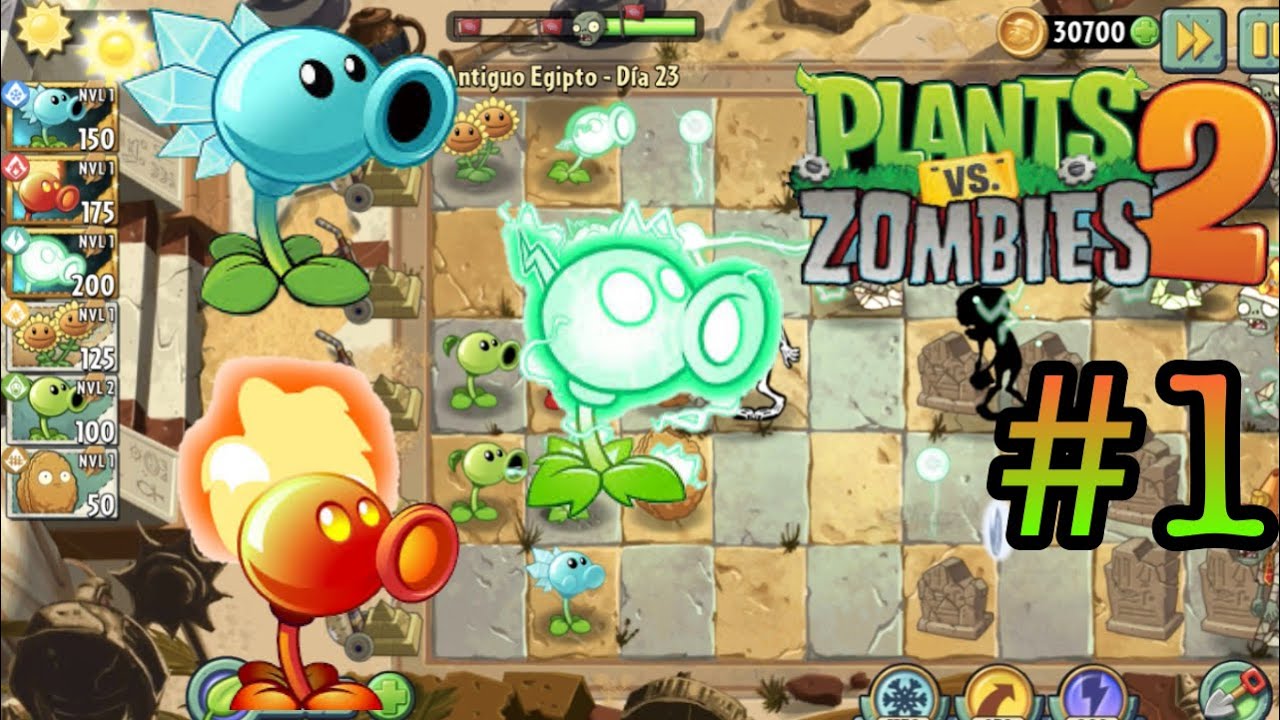 Probando el Trio de Lanzaguisantes - Plantas Vs. Zombies 2 - YouTube