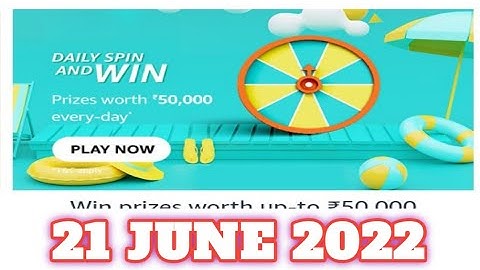 Amazon Funzone Daily Spin and Win Answers Today|21 June 2022 | Daily Quiz Time