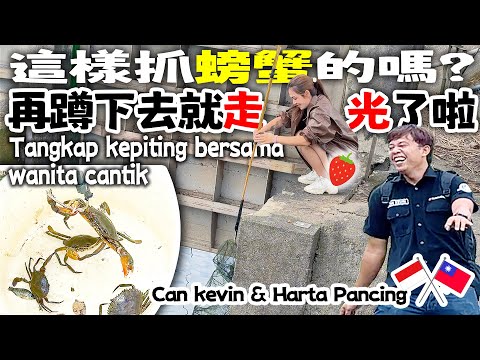 在蹲下去就太邪惡啦 野生的螃蟹秋天的美味! Ajak teman-teman Indonesiamu untuk menangkap kepiting raksasa 【跟我去抓野味】