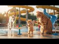 Hands Up! You’re Under Arrest!” – Ginger’s Hilarious Waterpark Day with Mama Cat - Funny Cat Videos