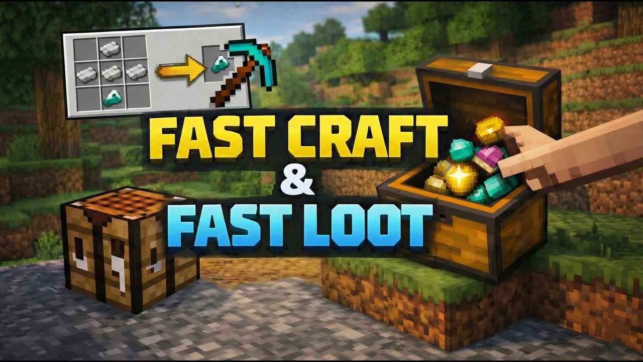 Fast Craft & Fast loot Texture pack Minecraft Bedrock v26+ | Quick ...