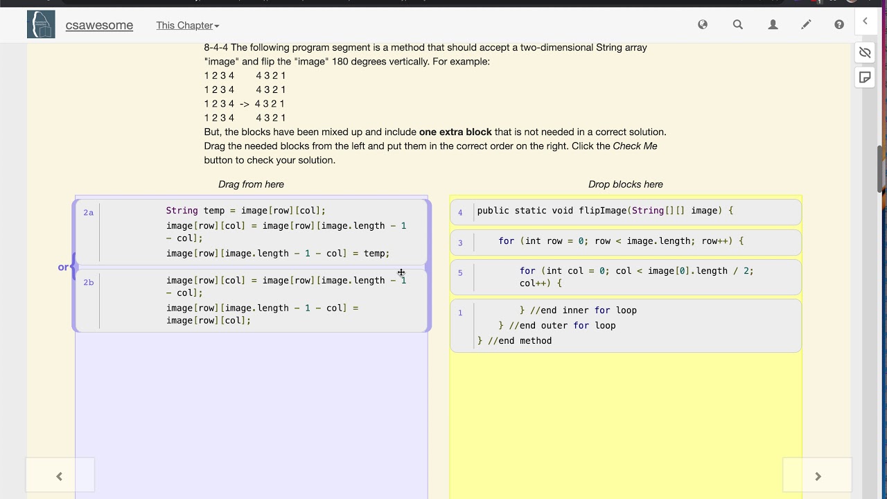 Solution to Mixed Up Code Problem 8-4-4 - YouTube