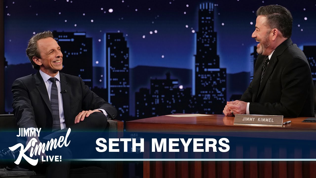 Seth Meyers on Trumps Trial Strike Force Five Podcast  Andy Samberg Crashes His Interview