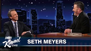 Seth Meyers On Trumps Trial Strike Force Five Podcast U0026 Andy Samberg Crashes His Interview