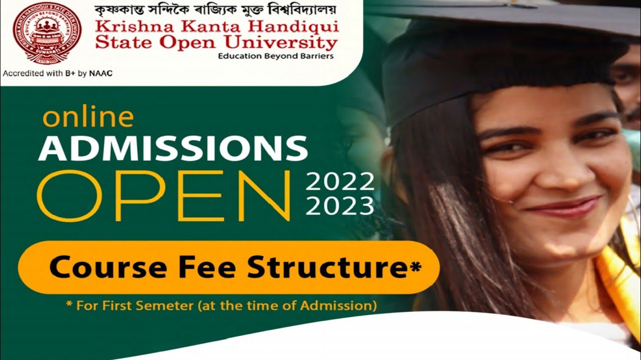 KKHSOU admission 2022 2023 | Fees structure | MA, MBA, BA, B.Com, BCA and certificate courses