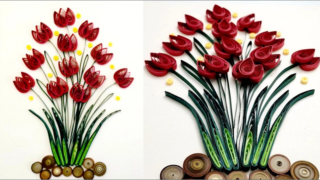Easy Paper Quilling Tulip Quilling beginners DIY Quilling Tulip
