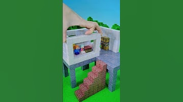 Recording the construction of a simple villa with magnetic blocks |minecraft style house with blocks