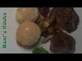 Hirschsteak  mit Steinpilzen und Klößen aus Mani´s Küche