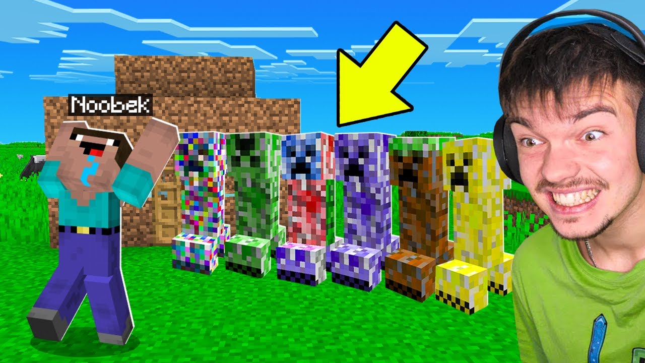 TROLLUJĘ NOOBA NOWYMI CREEPERAMI w Minecraft!