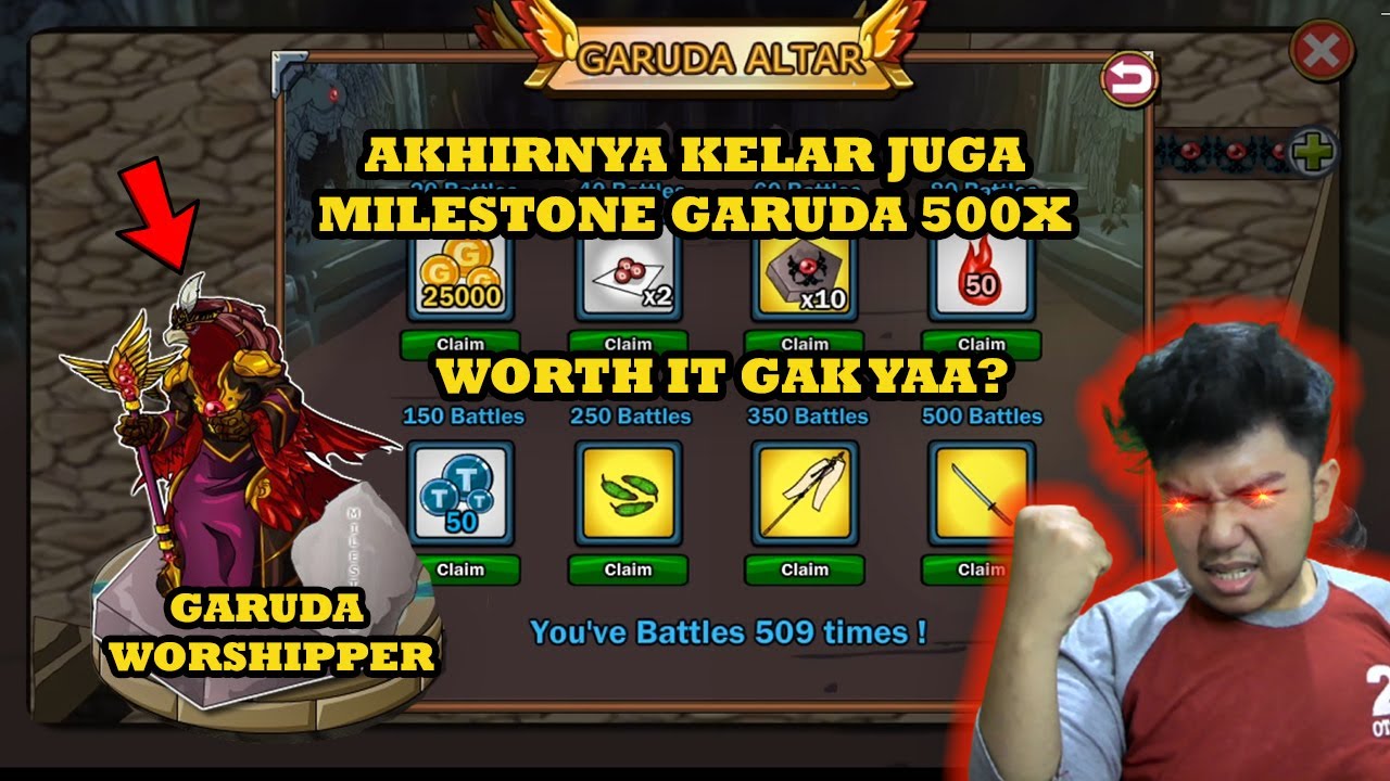 REVIEW MILESTONE 500X BATTLE EVENT GARUDA LAWAN GARUDA WORSHIPPER ...
