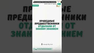 Праведные предшественники отдыхали от знания знанием | Ханиф Абу Али