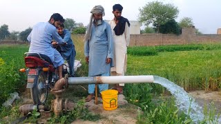 Tubewell Starting With Deluxe Motorcycle Pani Check kren | Tubewell With Motorcycle