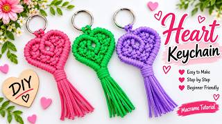 Details How to Make a Macrame Heart Keychain ❤️ | DIY Keychain Making Update